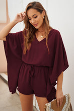Load image into Gallery viewer, Wine Kimono Romper