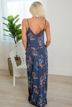 Load image into Gallery viewer, Plunge Neck Floral Maxi With Pockets