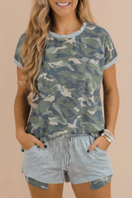 Load image into Gallery viewer, Green Camo Print Shorts Set