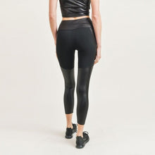 Load image into Gallery viewer, Mesh Detail Pleather Leggings
