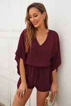 Load image into Gallery viewer, Wine Kimono Romper
