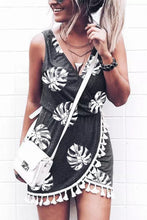 Load image into Gallery viewer, Black Palm Print Dress
