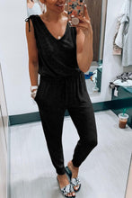 Load image into Gallery viewer, Black V Neck Jumpsuit
