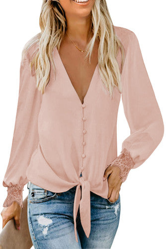 Pink Tie Waist Top