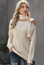 Load image into Gallery viewer, Cream Open Shoulder Sweater
