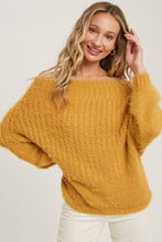 Load image into Gallery viewer, Mustard Off The Shoulder Sweater
