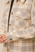 Load image into Gallery viewer, Cream Colored Plaid Shacket
